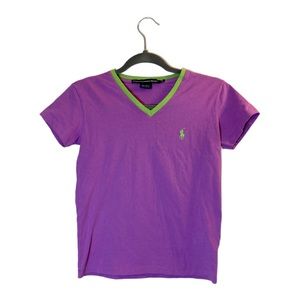 Polo Ralph Lauren Sport Women Purple Lightweight V-neck Tee T-shirt Size:XS